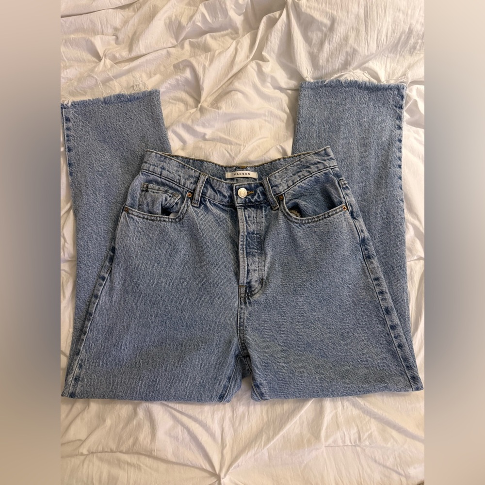 Pacsun High Rise Light Blue Straight Leg Jeans